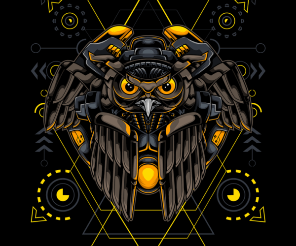 Mechanical Owl - Geometric Protector