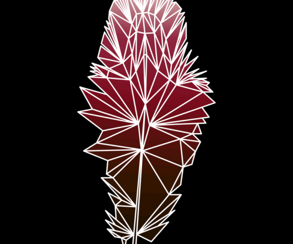 Geometric Feather - Crimson Gradient