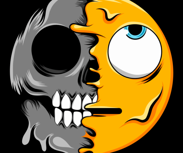 Half & Half Emoji - Death Grin Edition