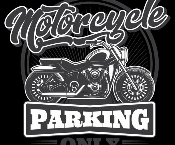 Motorcycle Parking - Vector Graphic