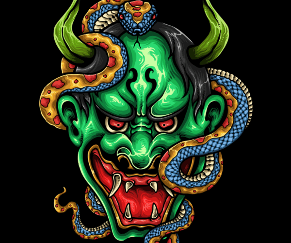 Oni Mask - Serpent's Embrace
