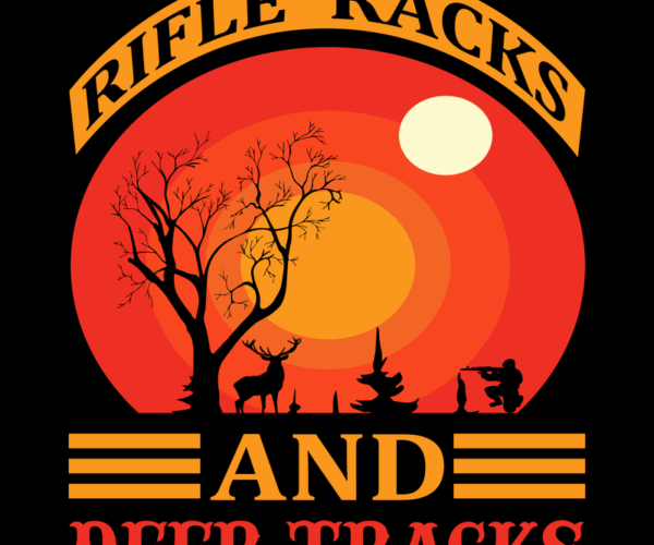Hunting Sunset - Rifle & Deer Silhouette