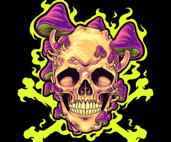 Fungal Skull - Psychedelic Growth