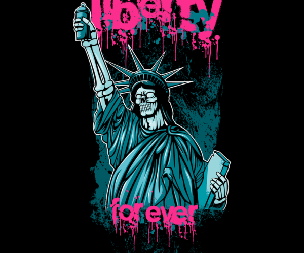 Liberty Graffiti - Skeleton Statue