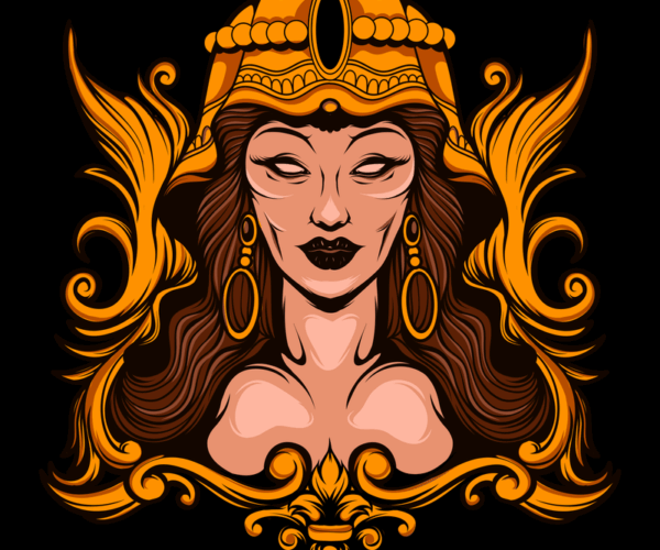 Crowned Empress - Ornate Vector Art
