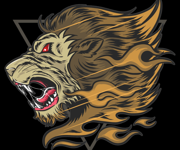 Fiery Lion - Roaring Blaze Design
