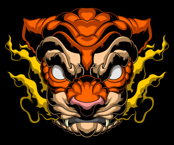 Angry Tiger - Flaming Grin