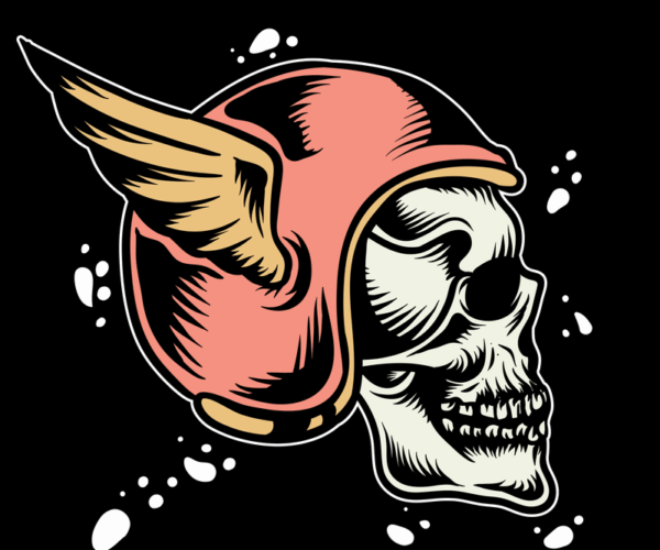 Biker Skull - Winged Helmet