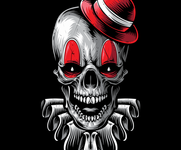 Clown Skull - Dark Humor Design