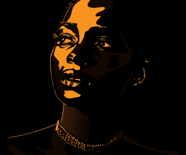 Elegant Portrait - Golden Highlight