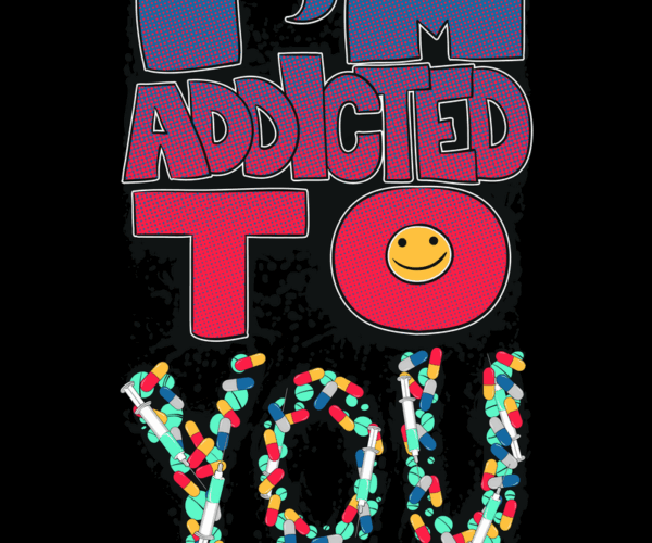Addiction Typography - Dark Humor Design