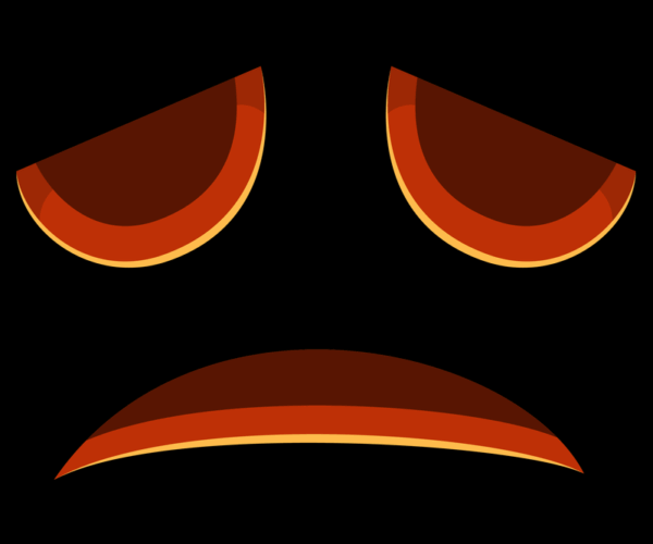 Grumpy Pumpkin Face - Halloween Icon