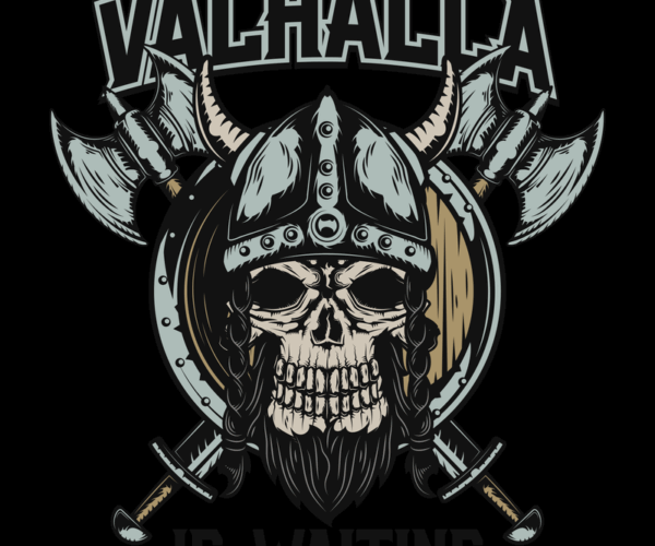 Valhalla Warrior - Skull Viking Art