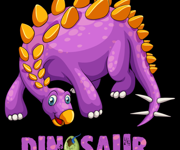 Cartoon Dinosaur - Purple Stegosaur Design