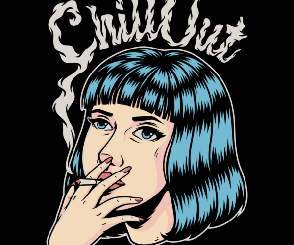 Chill Out Lady - Smoking Girl Art