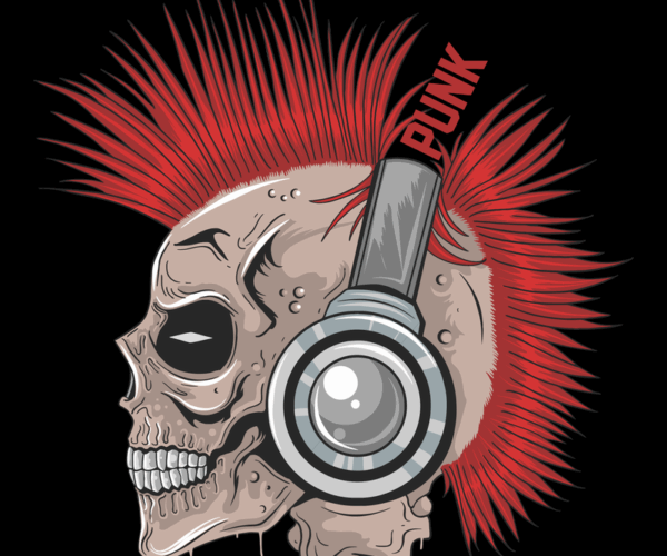 Punk Skull - Headphone Rockstar
