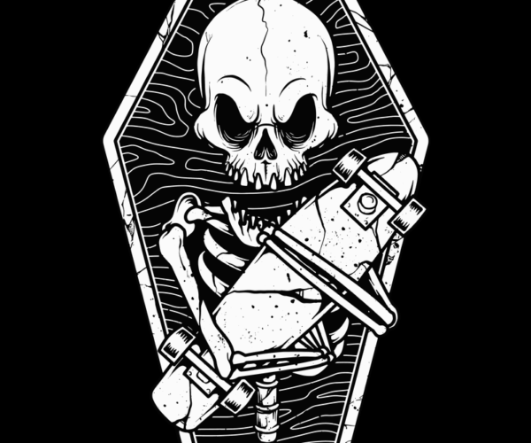 Skateboarding Reaper - Coffin Cruiser