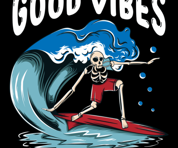 Surfing Skeleton - Good Vibes