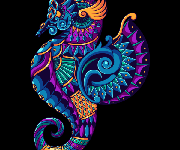 Seahorse Mandala - Ocean Art