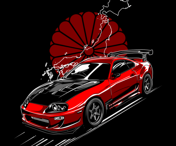 Red Supra - Japanese Motorsport Artwork