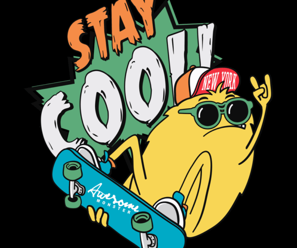 Skateboarding Monster - Cool Vibes Only