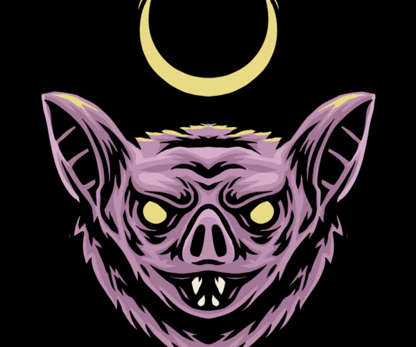 Bat Moon - Spooky Creature Design