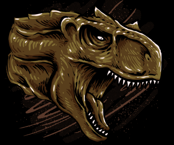 T-Rex Head - Ferocious Illustration