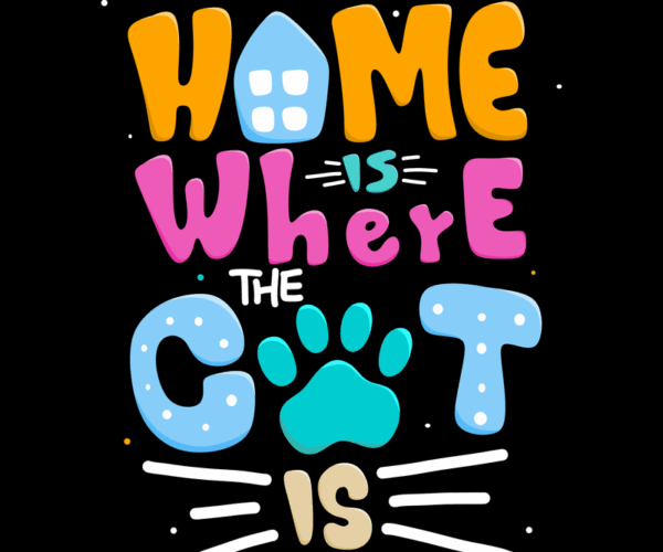 Cat Home - Playful Typography