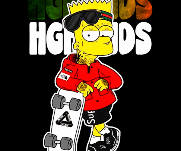 Edgy Bart Simpson - Streetwear Style