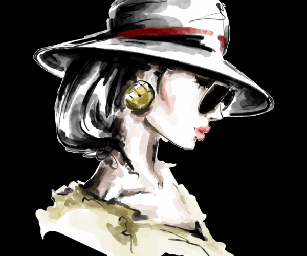 Vintage Glamour - Watercolor Portrait