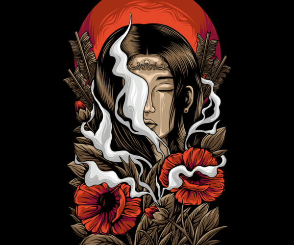 Poppy Lament - Floral Grief Art