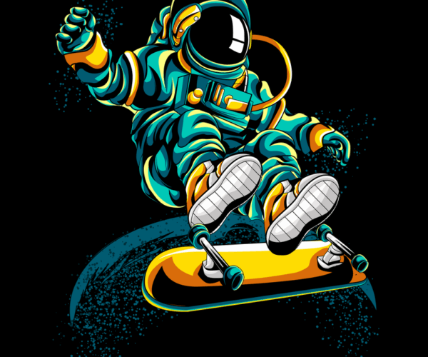 Astronaut Kickflip - Space Skateboarding