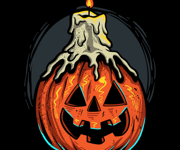 Spooky Pumpkin - Lit Candle Topper