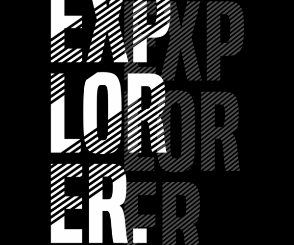 Explorer - Angled Edge Text Design