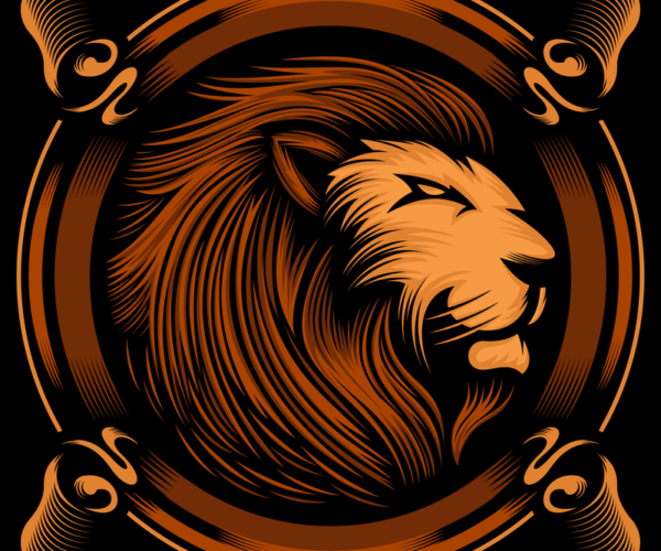 Lion Emblem - Intricate Engraving
