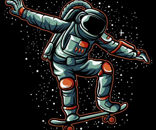 Spaced Out - Skateboarding Astronaut