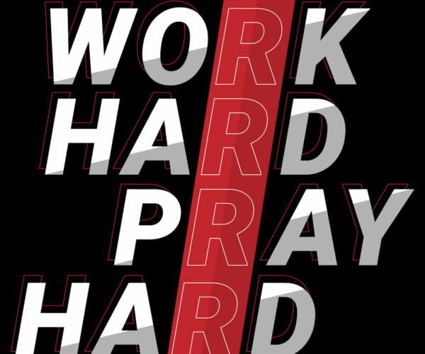 Vertical Word Blocks - Red Accent Art