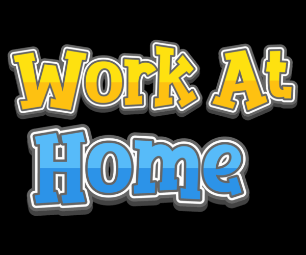 Work At Home - Colorful Typography