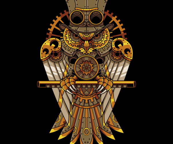 Steampunk Owl - Mechanical Aviator