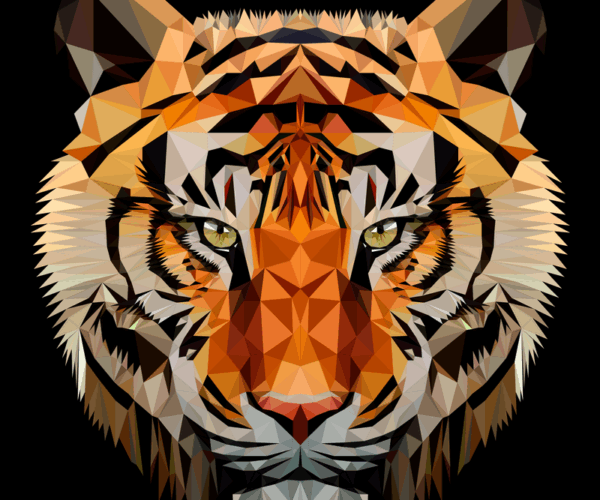 Geometric Tiger - Low Poly Art