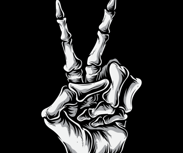 Skeletal Peace Sign - Vector Illustration