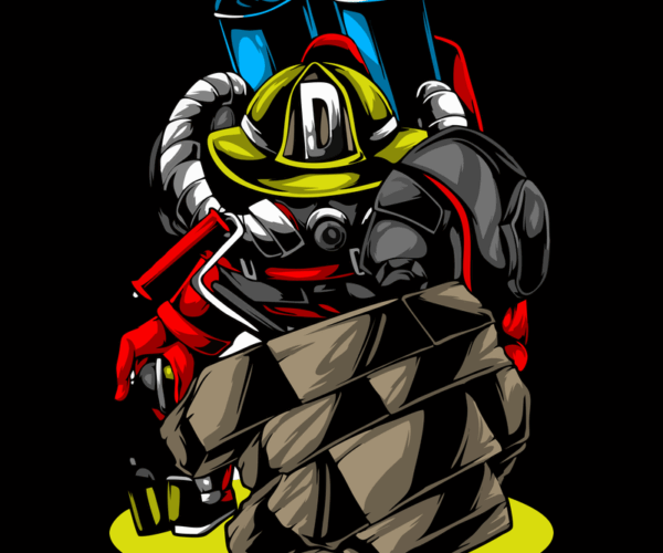 Firefighter Gear Up - Vector Illustration