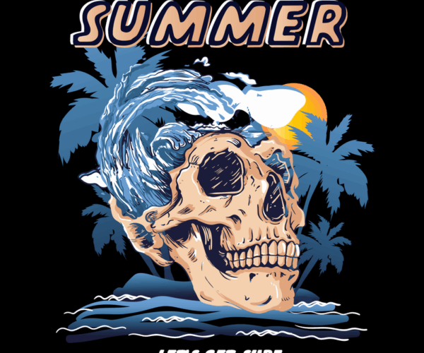 Tropical Skull - Surf Art Design