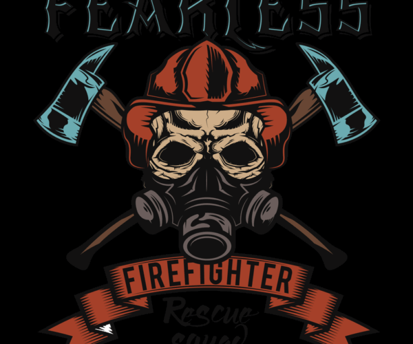 Fearless Firefighter - Rescue Skull Emblem