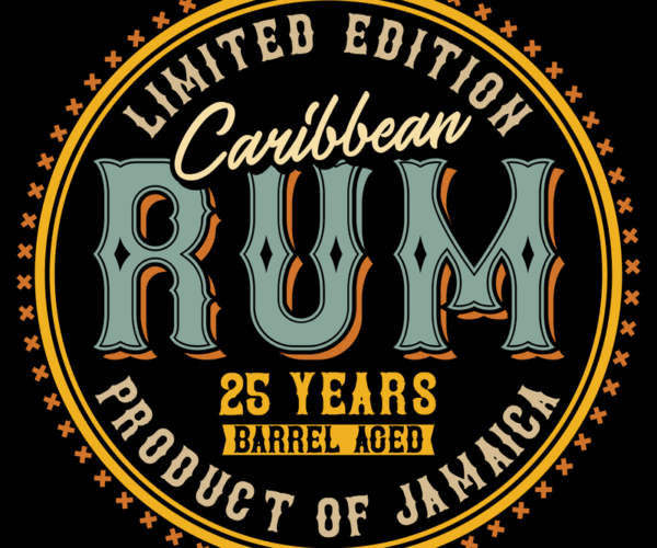 Caribbean Rum - Vintage Label