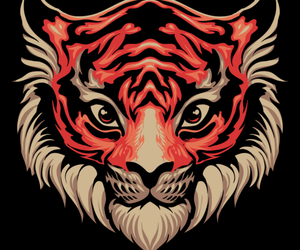 Crimson Tiger - Majestic Feline Art