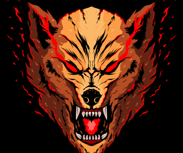 Furious Feral - Intense Wolf Mascot