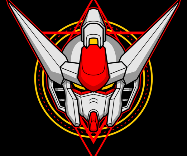 Gundam Head - Geometric Style