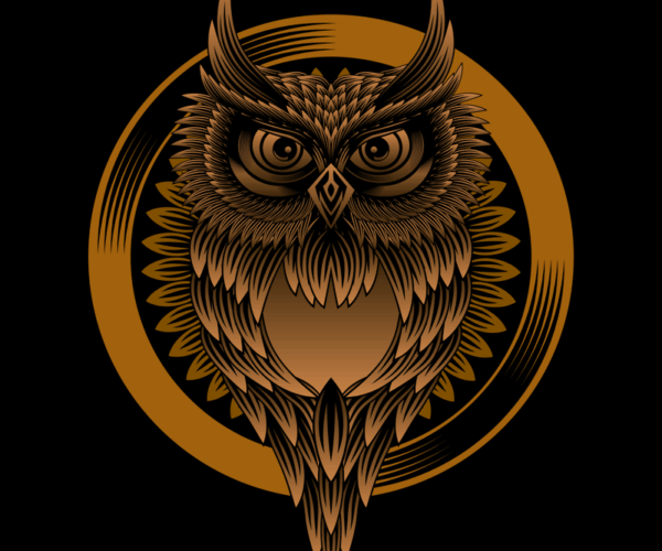 Wise Owl - Detailed Engraving Design