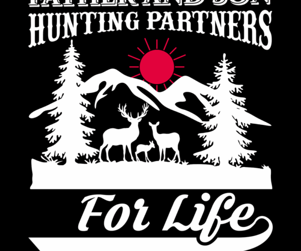 Father and Son Hunting - Wildlife Silhouette